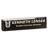 Black Acrylic Desk Name Block