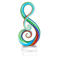 Rainbow Treble Clef Art Glass Award