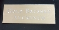 Engraved Brushed Gold Aluminum Plate 