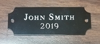 Engraved Black Brass Notched Corner Perpetual Plate Engraving