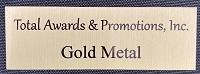 Gold Aluminum Imprinted Metal Plate 