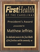 High Gloss Walnut Plaque with Engraved Plate