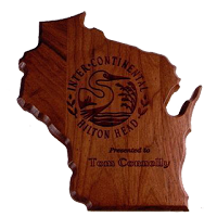 Wisconsin Shaped Walnut Plaque 11 1/2